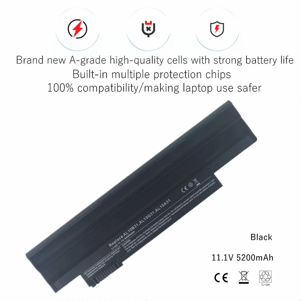 Laptop battery Notebook batteries for Acer AL10A31 AL10B31 AL10G31 one 360 AOD255 D255 D255E D257 D260 AK003BT.071 ICR17/65L