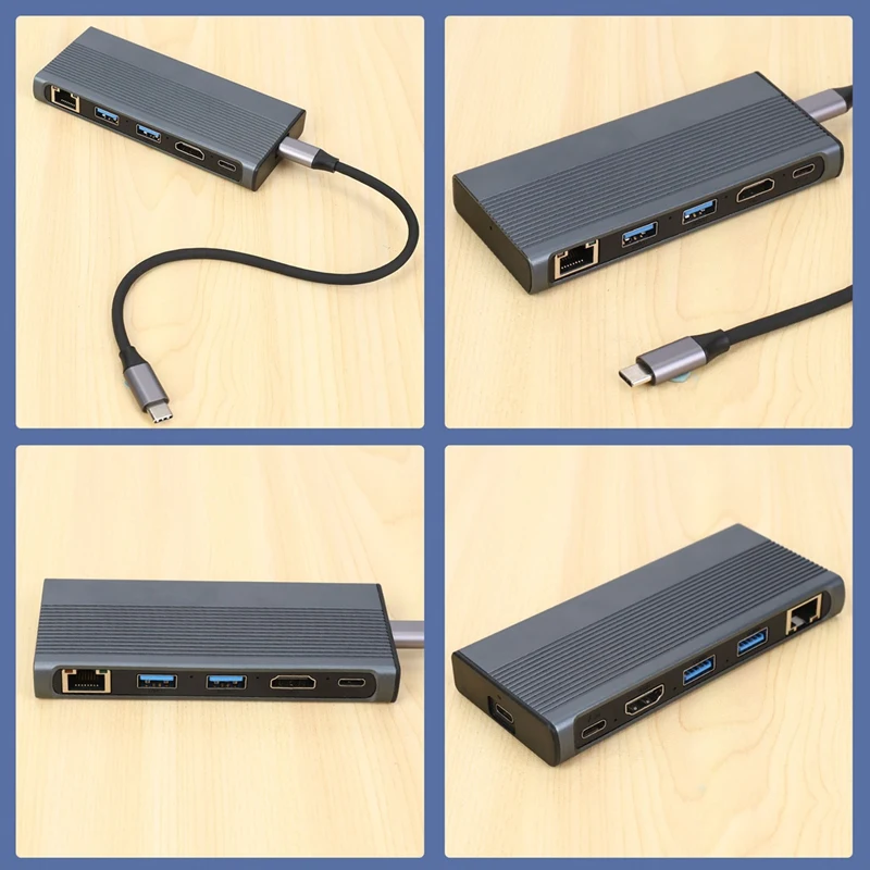 New-USB C Hub M.2 SSD Enclosure -Compatible+USB3.1+RJ45+PD Type-C Docking Station For M.2 NVME NGFF SSD For