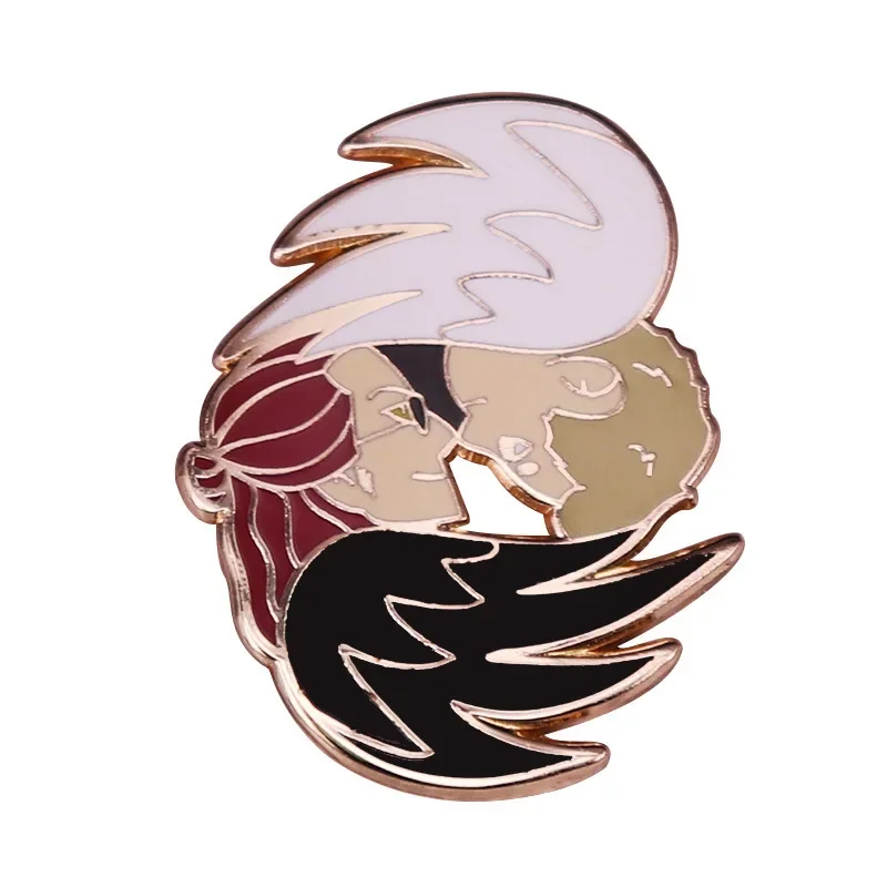 Good Omens Enamel Pins Angel & Demon Aziraphale And Crowley Brooch Cartoon Badge Funny TV Series Jewelry Give Friends Fans Gift