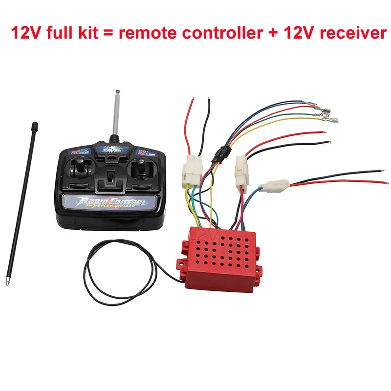 1Set bambini bambini ruote elettriche per auto elettriche sistema di controllo Radio telecomando Transmisst 27mhz + Kit completo ricevitore 6V 12V