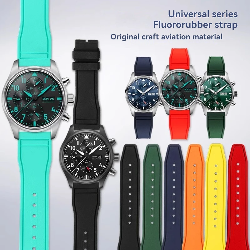 20-ミリメートル-21-ミリメートル-22-ミリメートルフッ素ゴム時計ストラップ-iwc-クイックリリースパイロット-amg-ペトロナス-f1-チーム防水スポーツブレスレット時計バンド