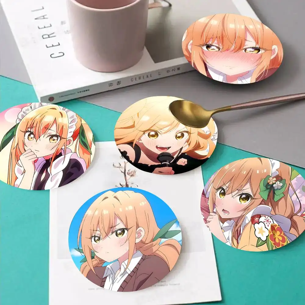 1pc Karane Inda Anime Characters Wooden Coaster Colour Printing Cup Mat Home Desk Decoration Gifts
