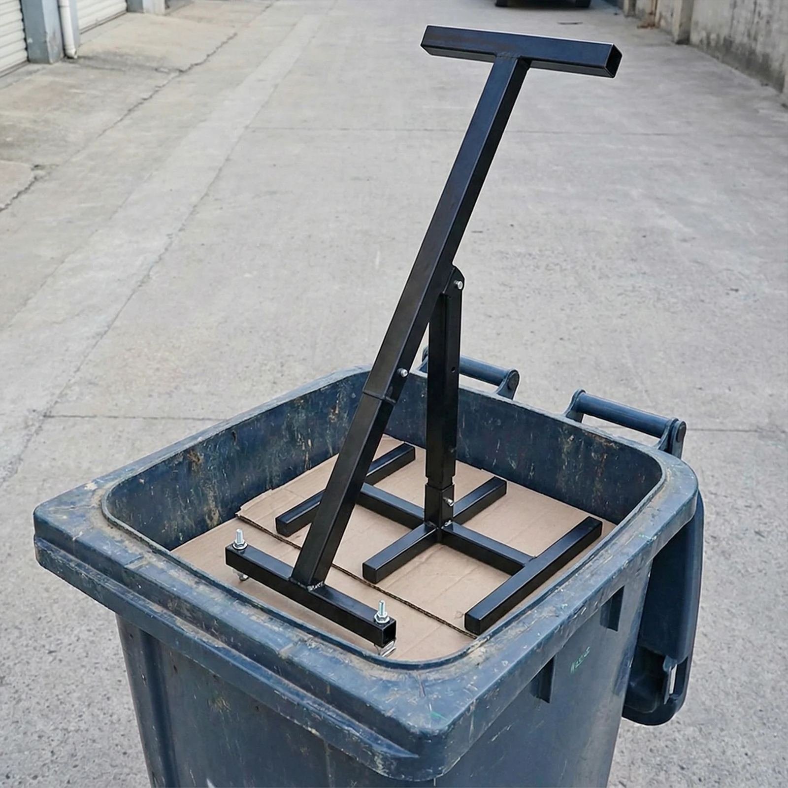 

Manual Waste Compactor Rust Proof Touchless Trash Bin Compactor Multi-Purpose Household Garbage Can Booster for 120-660L Bins