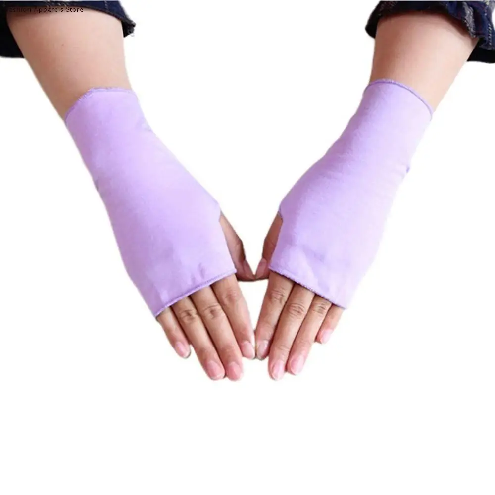 

For Women Solid Color Summer Cycling Anti-ultraviolet Fingerless Gloves Sunscreen Gloves Driving Mittens Half-finger Gloves