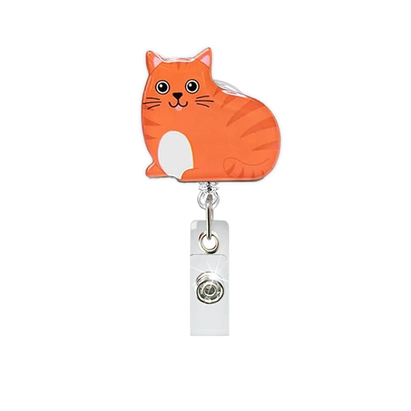 

Милый акриловый кот, выдвижной поворотный держатель для бейджа, катушка для бейджа для медсестры, доктора, студента, учителя, офиса, школы, подарок