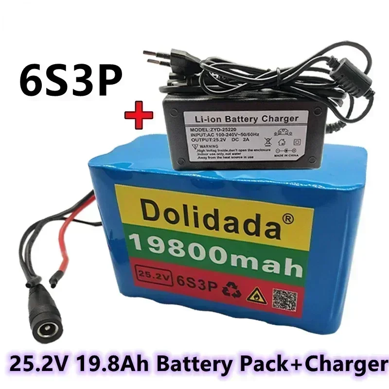 

2024 100% brand new 25.2V 19800mah 6S3P 18650 lithium battery 25.2V scooter/lithium-ion battery+charger