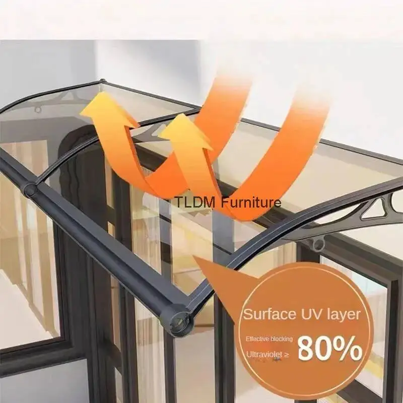 Modern Thickened for Eaves Outdoor Awning Sun Protection Large Sink Metal Awning Creative Commercial Awnings for Coffee Shop