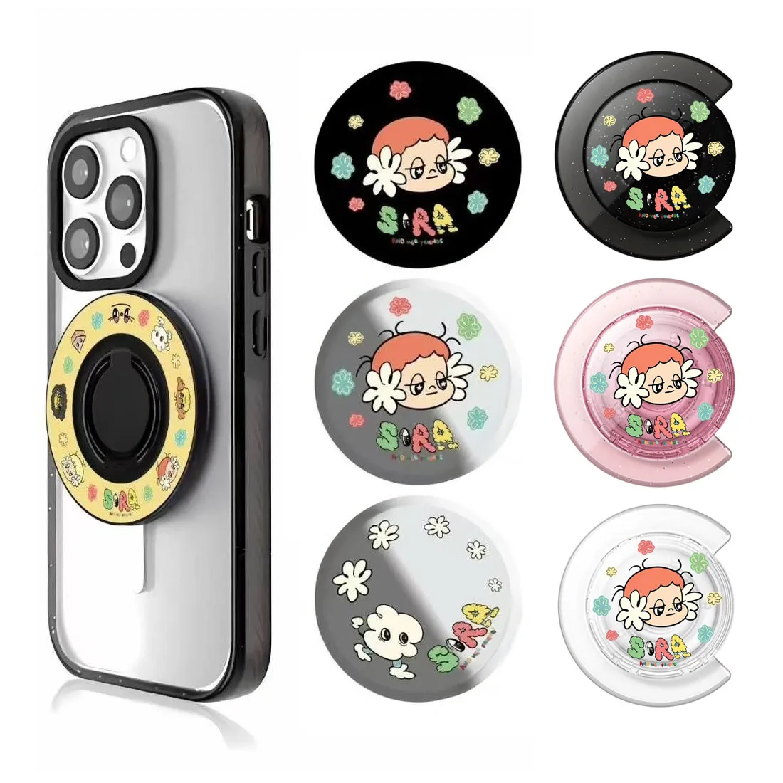 

Cartoon Friends Magnetic Folding Phone Stand for IPhone 12 13 14 15 16 Pro Max Holder Mount Support for S25U