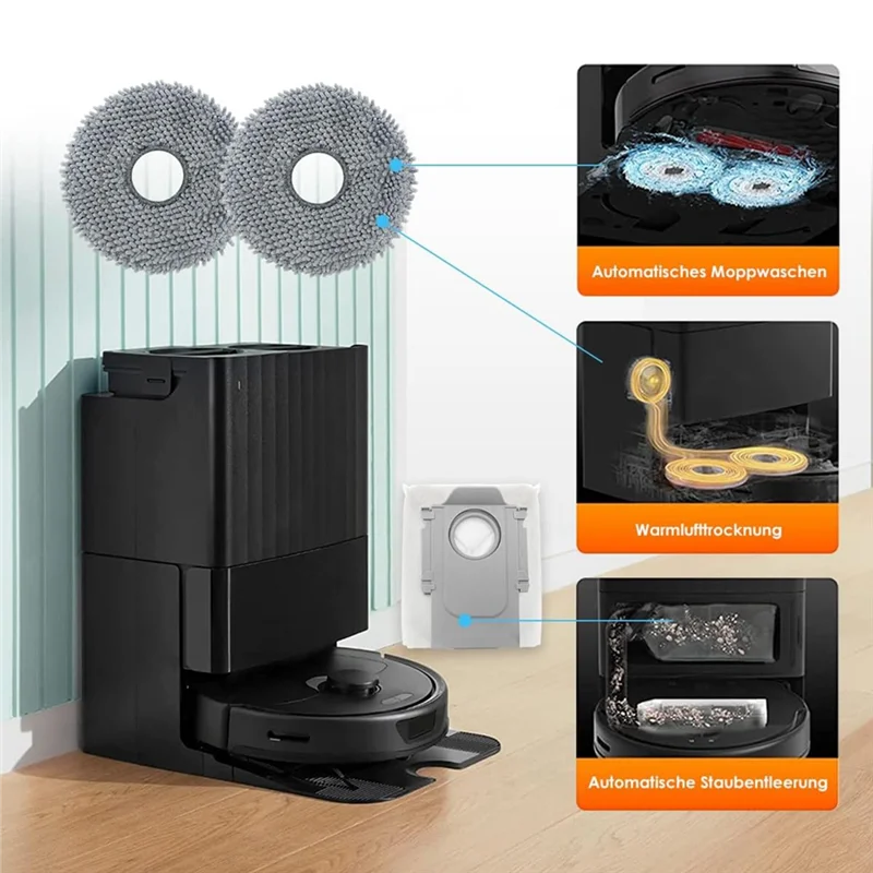 เครื่องดูดฝุ่นสำหรับ roborock Q Revo P10 A7400RR แปรงด้านข้างหลักแผ่นกรอง HEPA ผ้าซับถุงหูรูดอะไหล่