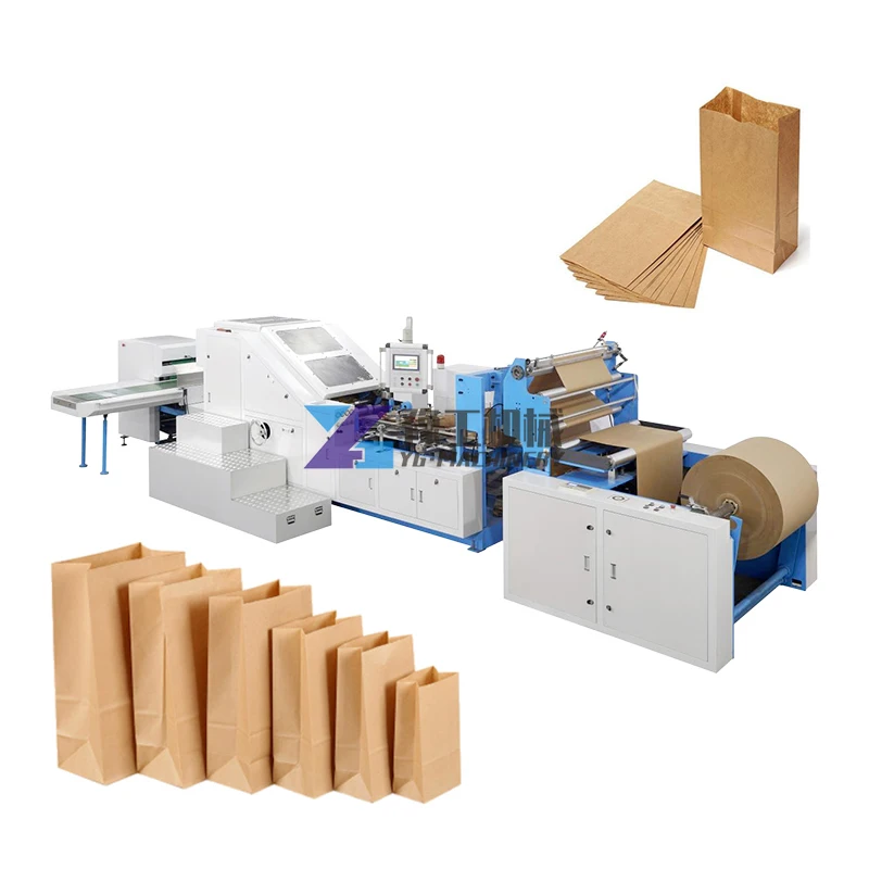 German Square Bottom Forming Print Logo Paper Bag Making Machine