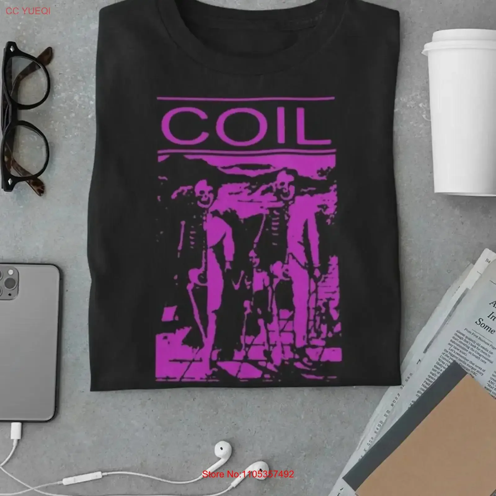 Coil Band T Shirt Merch Industrial Music Gothic Chill or Be Chilled Throbbing Gristle Alternative Jersey vintage Washed homme
