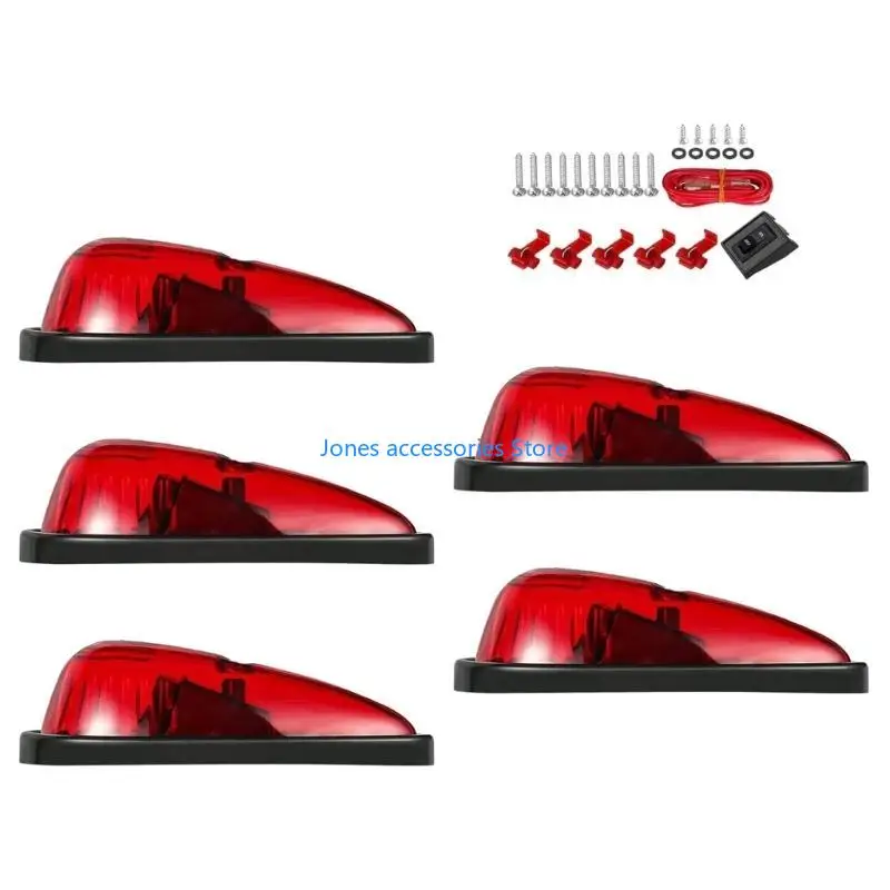 

W8KD 5 шт./упак. габаритные фонари на крышу, каплевидные фонари, водонепроницаемые габаритные огни кабины, 9 светодиодов, фонарь