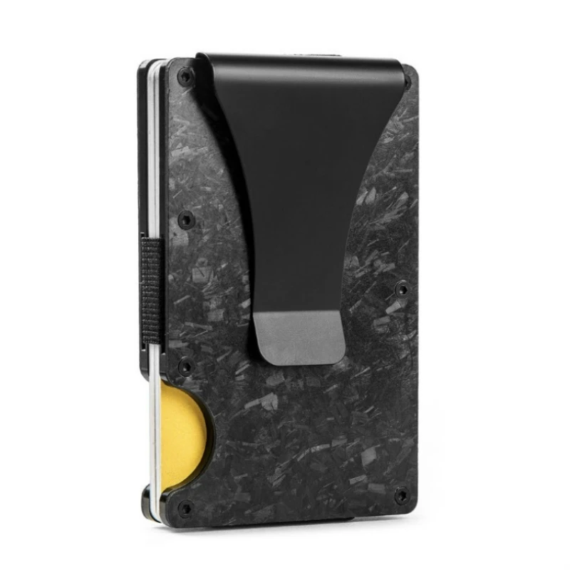 Men's Wallet - Slim, Minimalistic & Seamless, Blocks RFID Scanners, Holds 12 Card & Has a Money Clip (Carbon)