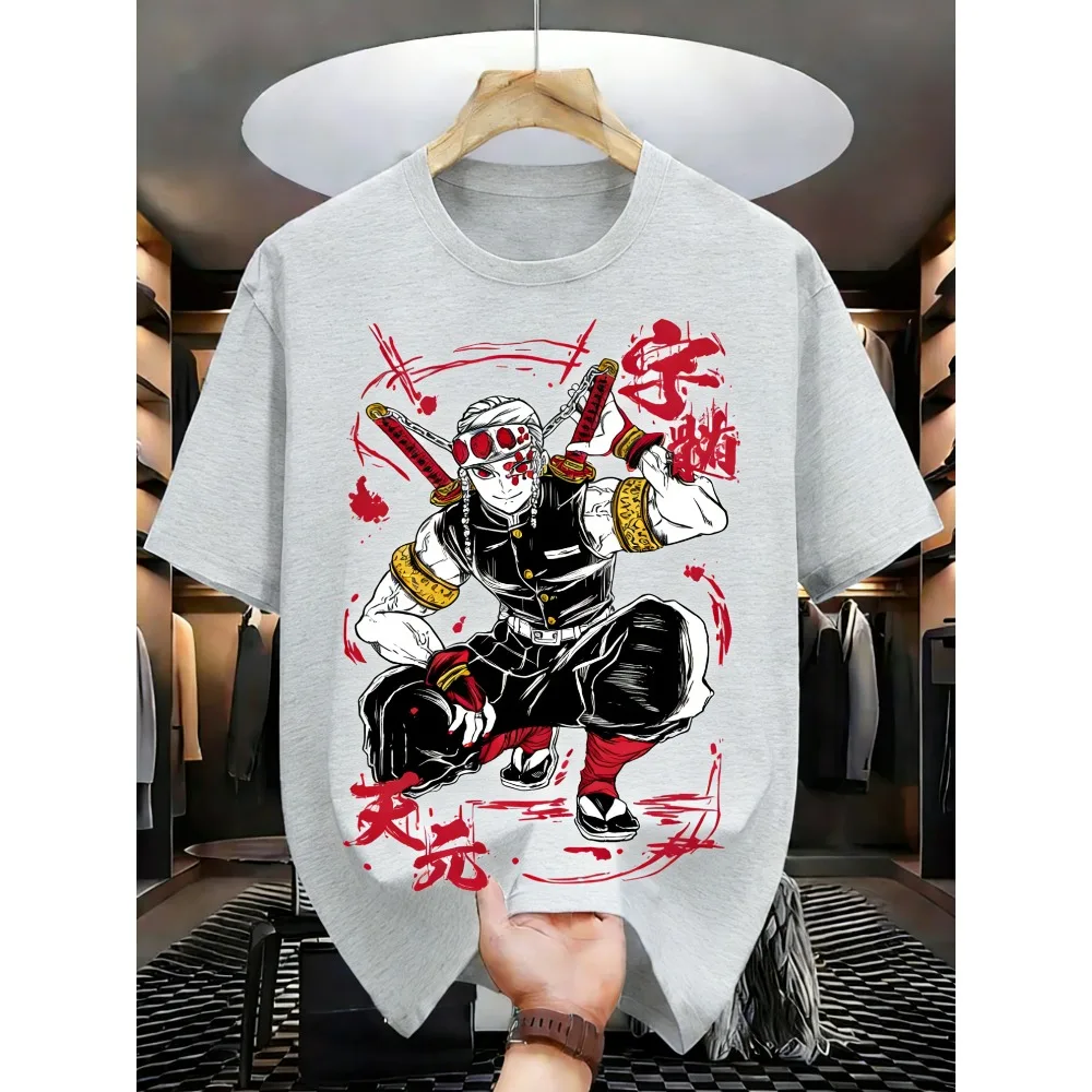 

Летняя футболка больших размеров с принтом Demon Slayer для мужчин и женщин, повседневная модная хлопковая футболка для родителей и детей в стиле Y2K Street Harajuku