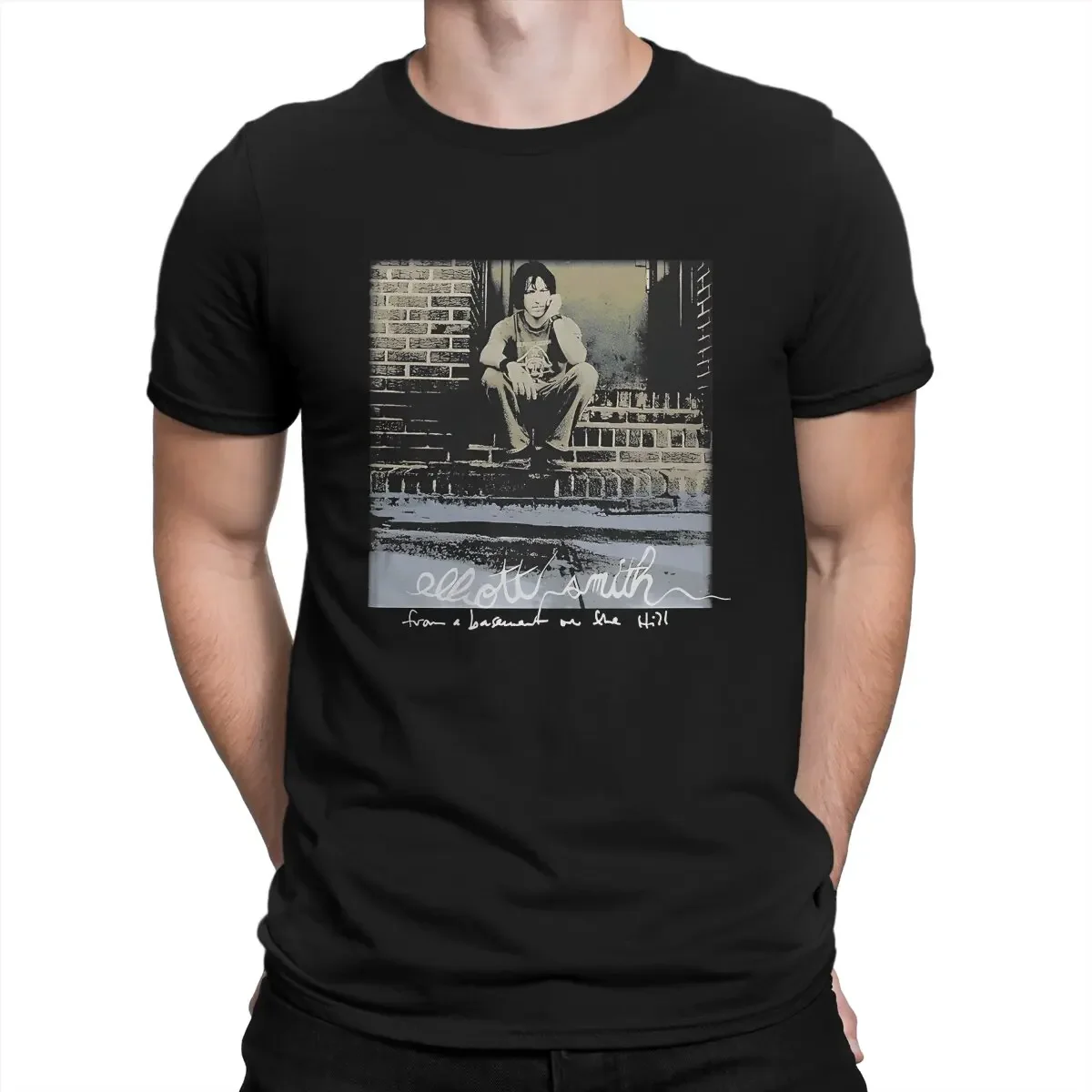 From A Basement On The Hill T Shirt For Men 100% Cotton Leisure T-Shirt Round Elliott Smith Tees Short Sleeve Tops New Arrival