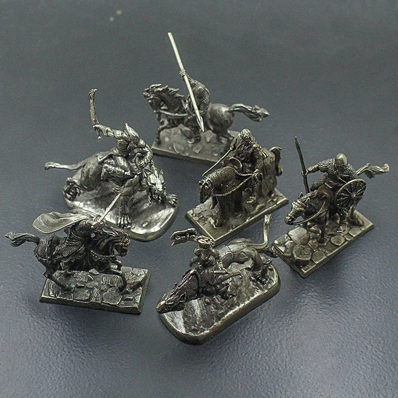 

Vintage Make Old Solid Cupronickel Imperial Cavalry Action Figures Soldier Model Board Game Pieces Miniature Ornament Accessorie