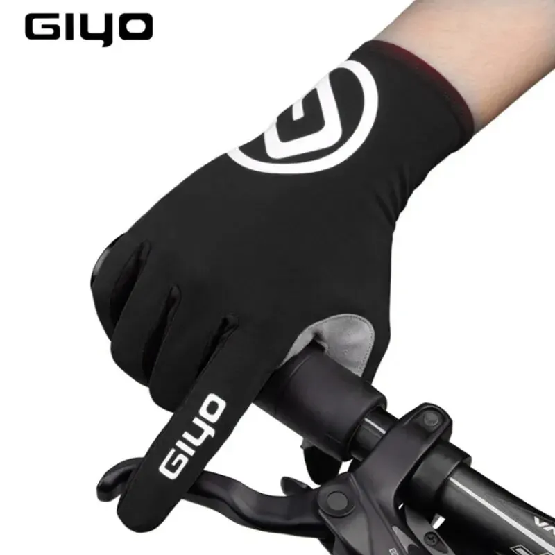 GIYO Wind Breaking Cycling Full Finger Gloves Touch Screen Anti-slip Bicycle Lycra Fabric Mittens MTB Road Bike Long Glove