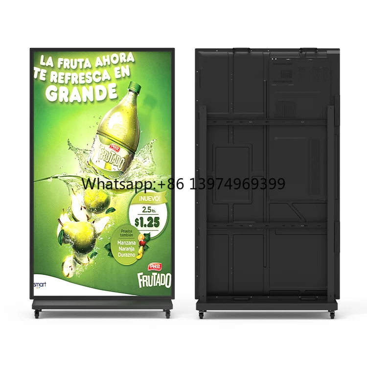 HUSHIDA 75 86 Inch Floor Standing Touch Screen Digital Signage Stand Advertising Display Screen Forexhibition Exhibition Trade