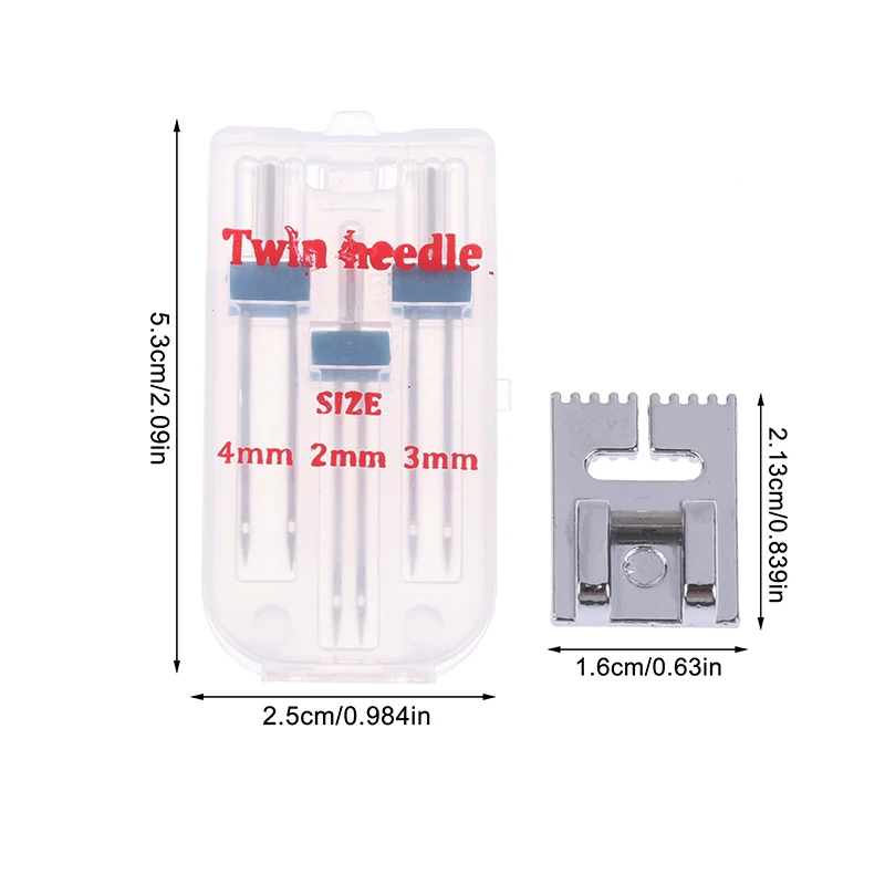 9-Groove Pintuck Foot + 3 إبر مزدوجة (2/3/4 مم) - مجموعة قدم الضغط في ماكينة الخياطة العالمية للاستخدام المنزلي #6