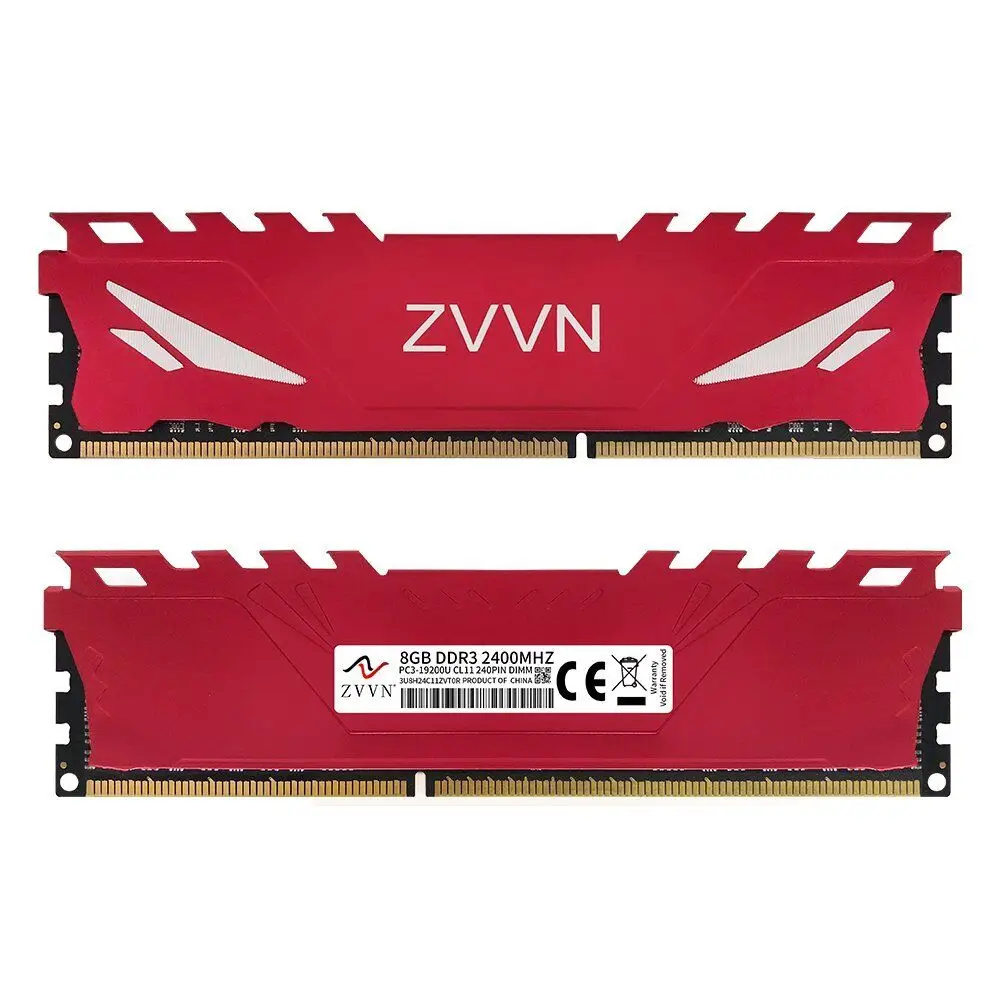 For ZVVN 32GB (4x 8GB) DDR3 OC 2400MHz PC3-19200U 240Pin Overclocking Desktop PC Memory