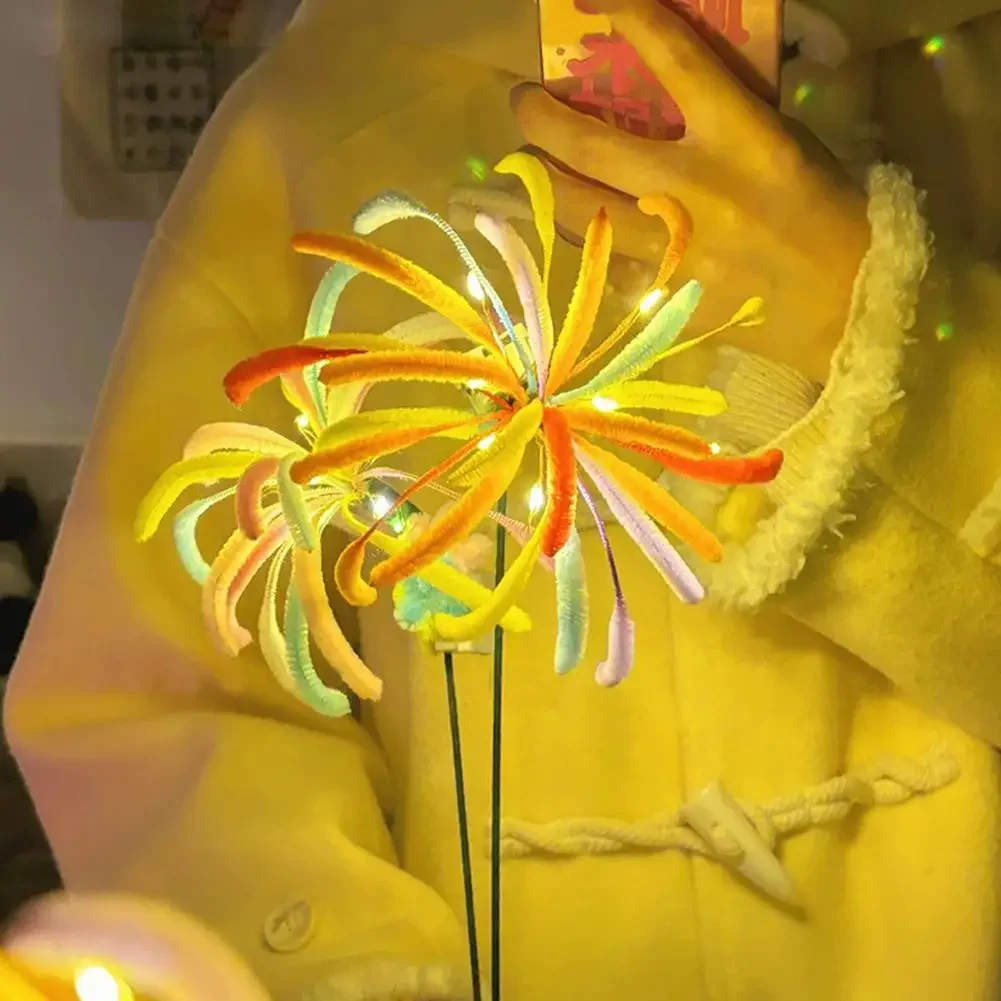 Nieuwjaar Decor DIY Kleurrijke Fuzzy Twisting Stick Vuurwerk Materiaal Set Chenille Stengels Pijp Decoratie Accessoires