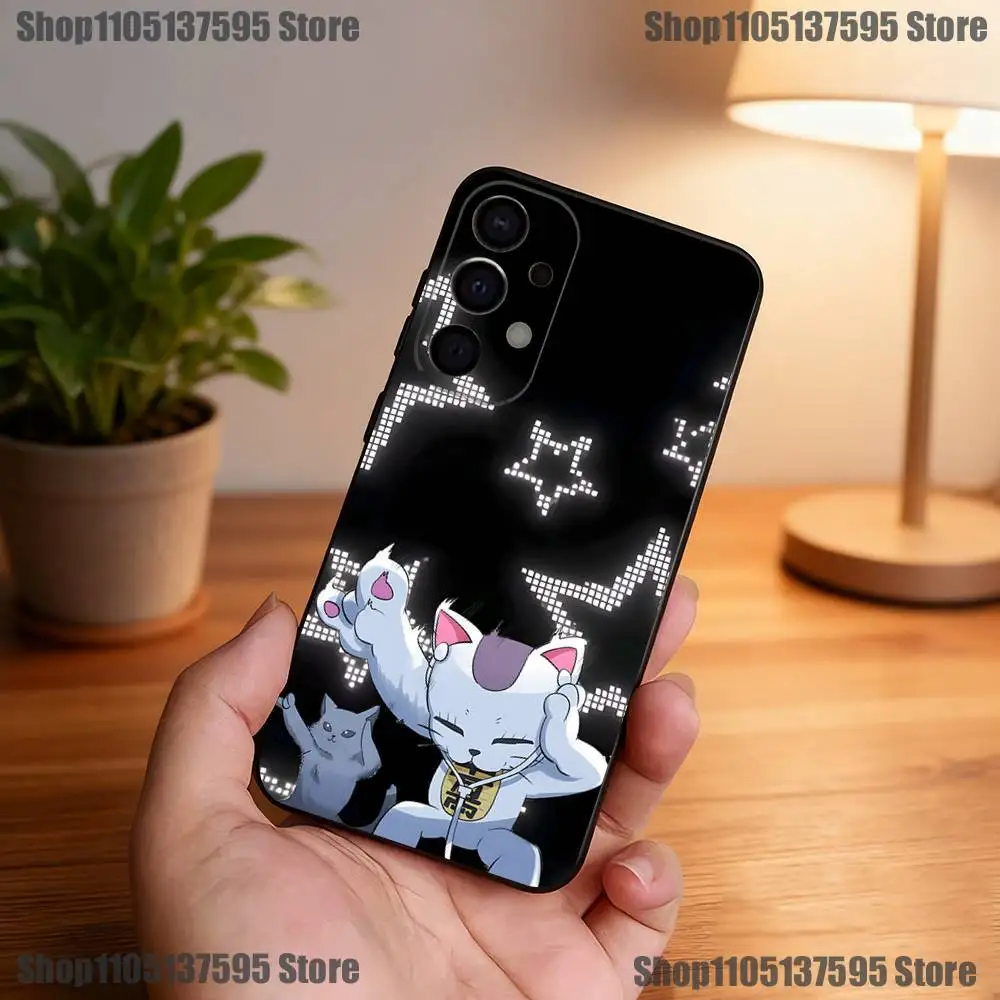 Чехол для телефона Cat D-Dandadan Turbo Granny для Samsung S25, S24, S21, S22, S23, S30, Ultra, S20, Plus, Fe, Lite, 5G, черный чехол