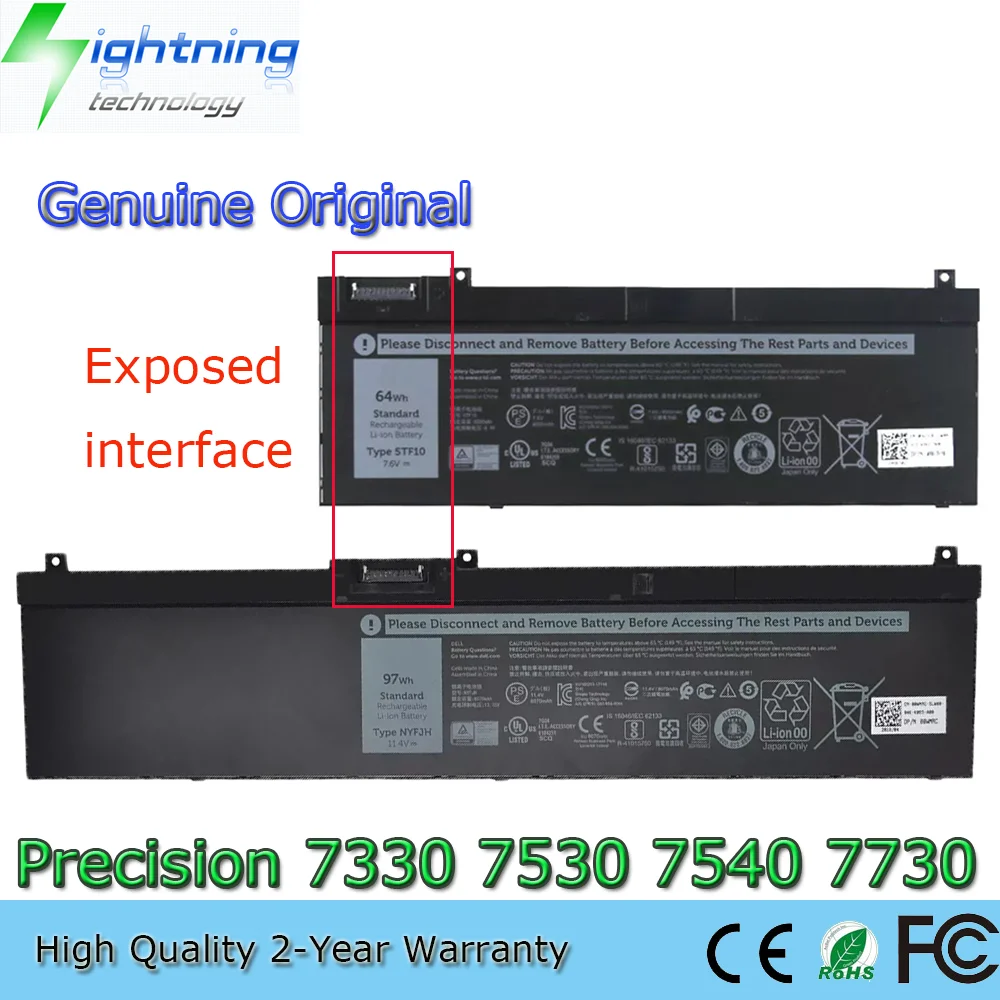 New NYFJH 5TF10 Original Laptop Battery for Dell Precision 7730 7730 7740 7530 7540 GHXKY 7M0T6