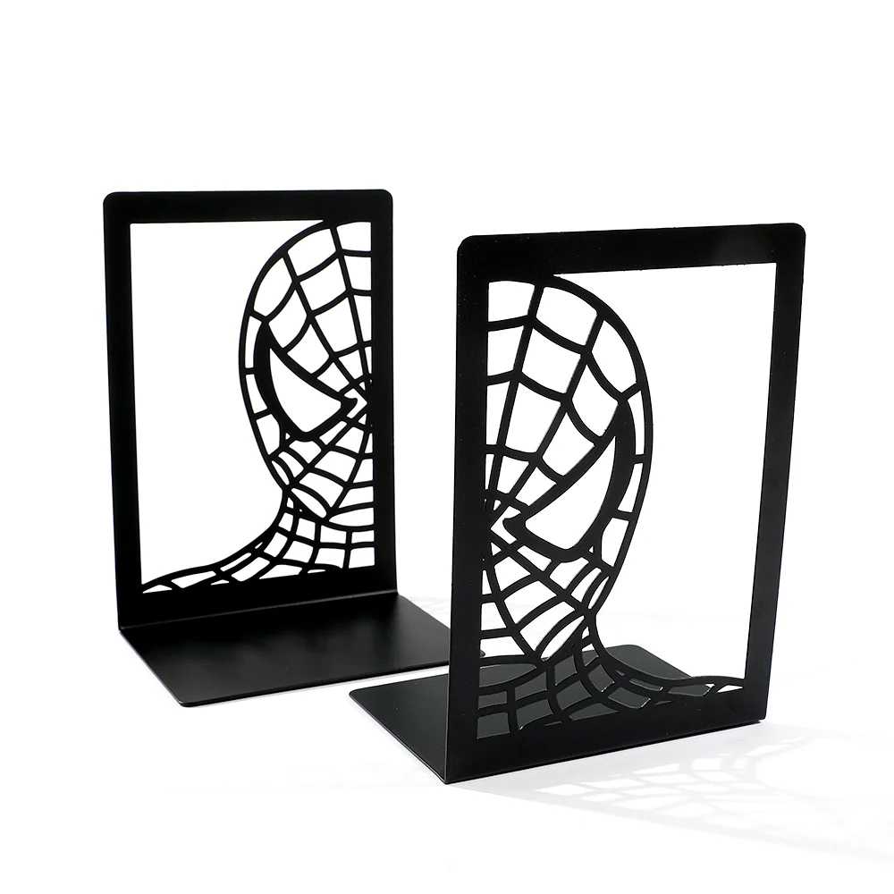 Disney Marvel Spiderman Mask Bookends for Shelf Desk Decor Men Boys Fans Decorative Book Ends Books Holder Accessories Gifts