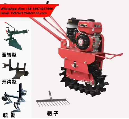 Small Agricultural Hand-push Trenching Machine Chain Diesel Multifunctional Micro Tiller