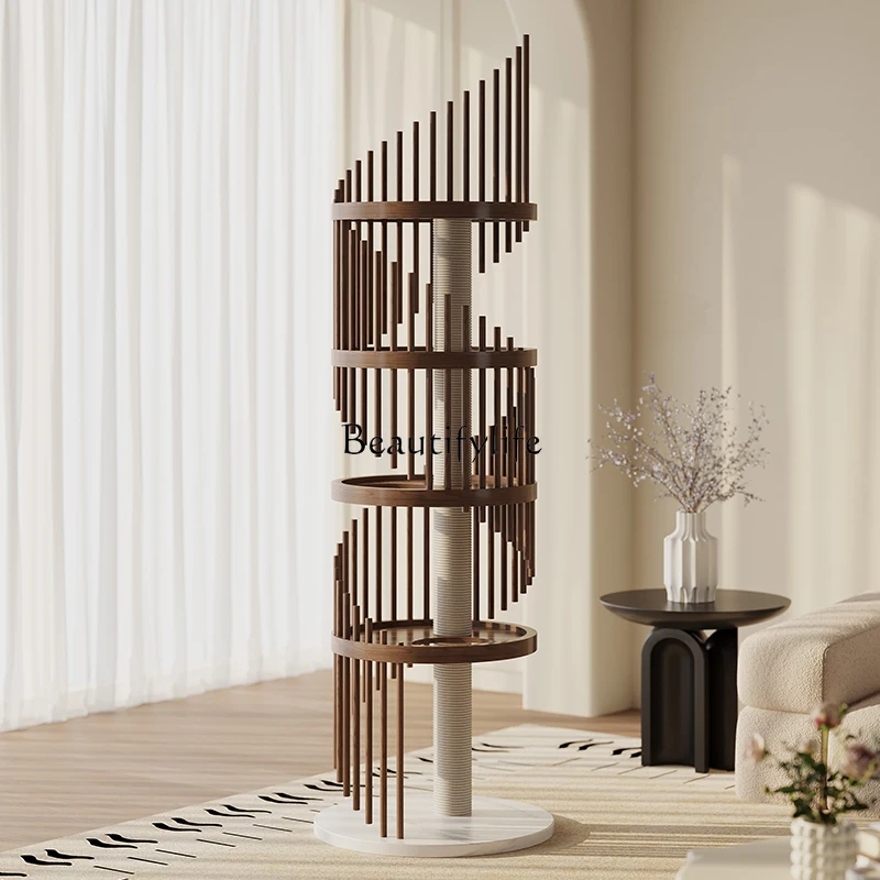 

High does not occupy an area cat climbing frame Solid wood household small apartment Large luxury special creative cat shelf