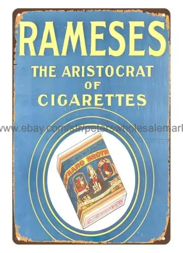 RAMESES ARISTOCRAT CIGATETTES tobacco smoking metal tin sign home n decor