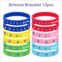 12pcs Stitch Lilo Bracelets Party Favor Stitch Silicone Rubber Wristband for Kid Reward Prizes Goodie Bag Stuffers Fillers Gifts