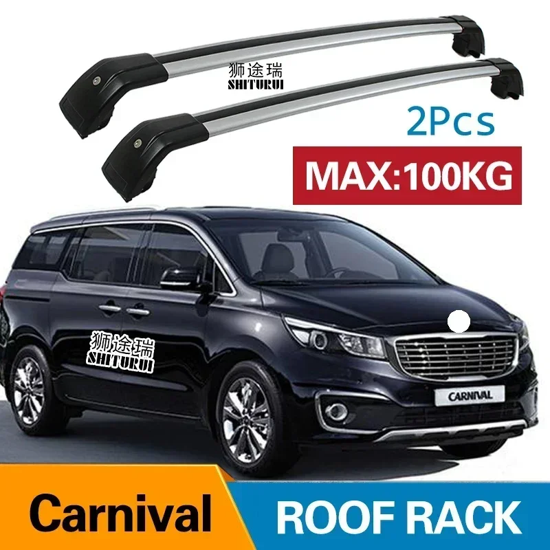 2Pcs Roof bars For KIA - Carnival / sedona (YP) MPV [2014-2020]  Aluminum Alloy Side Bars Cross Rails Roof Rack Luggage Carrier