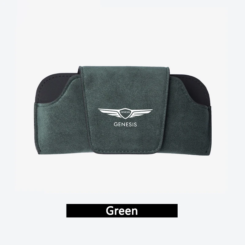 New Car Suede Leather Glasses Box Sun Visor Glasses Case Storage For Genesis EQ900 G70 G80 G90 GV60 GV70 GV80 GV90 Accessories