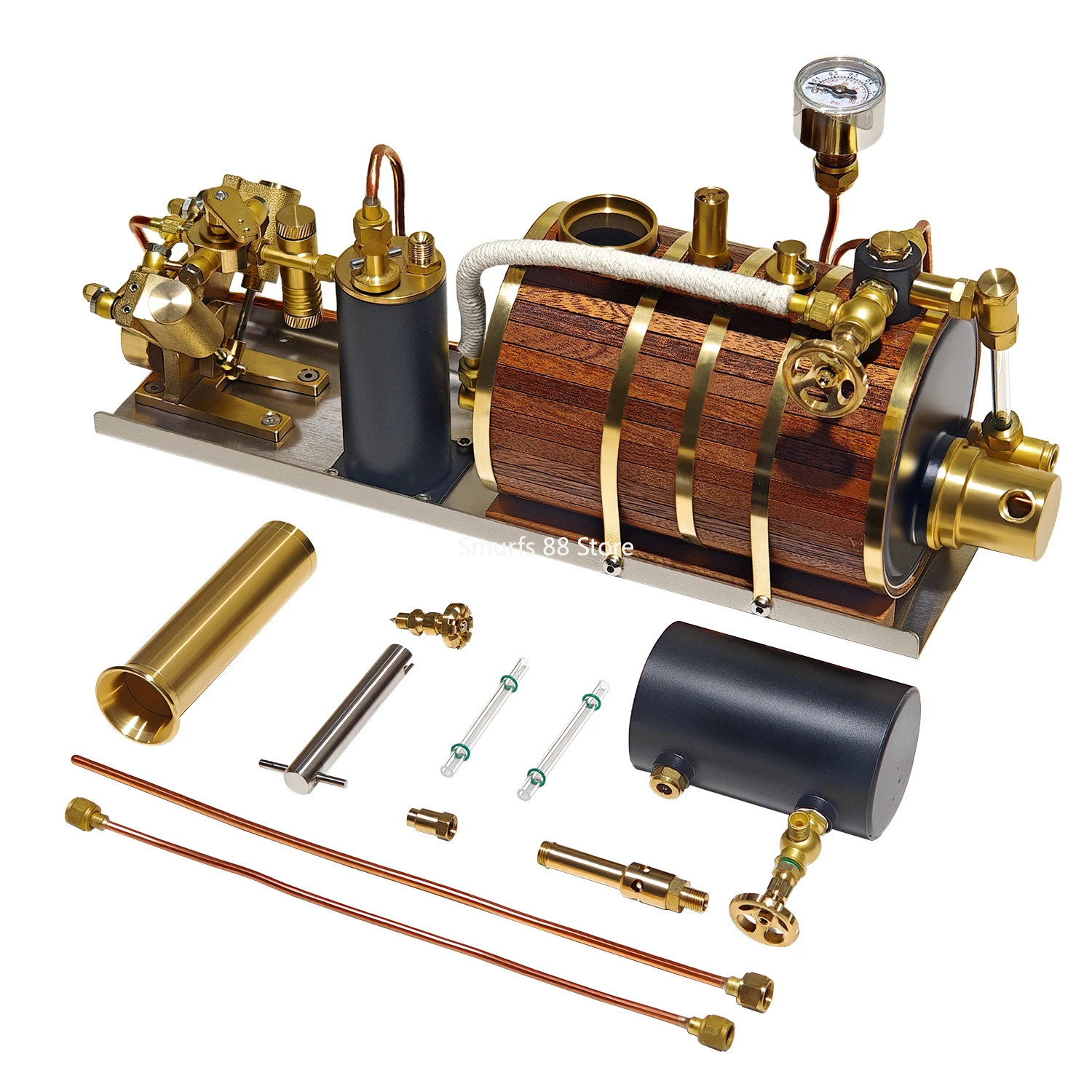 

Horizontal Boiler Steam Engine Model Metal Swing Double Cylinder Steam Engine Model M2B Suitable for Ship Model Toys