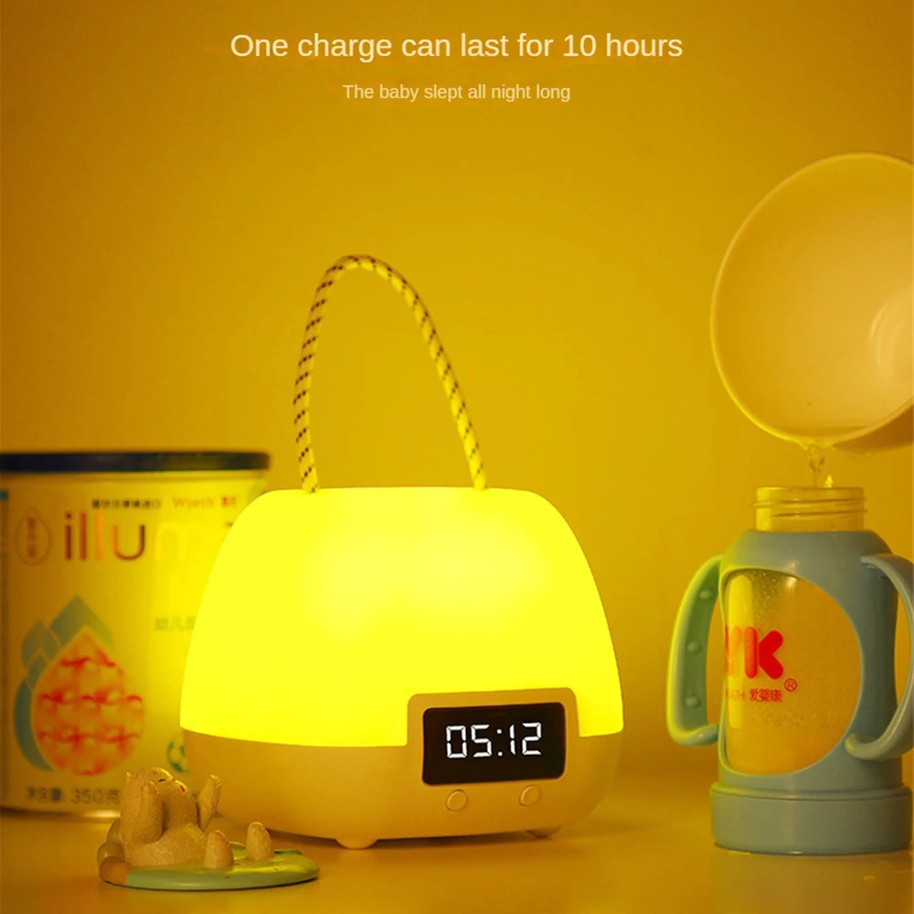 Lampe de bureau portable et créative, horloge de table multifonctionnelle, éclairage variable, USB, questionUSB