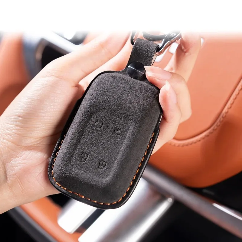YUNV Leather Keycase for Chery Jetour G700 2025-2026 Zinc Alloy Buckle Fashionable Elegant Custom Fit Replacement Upgrade