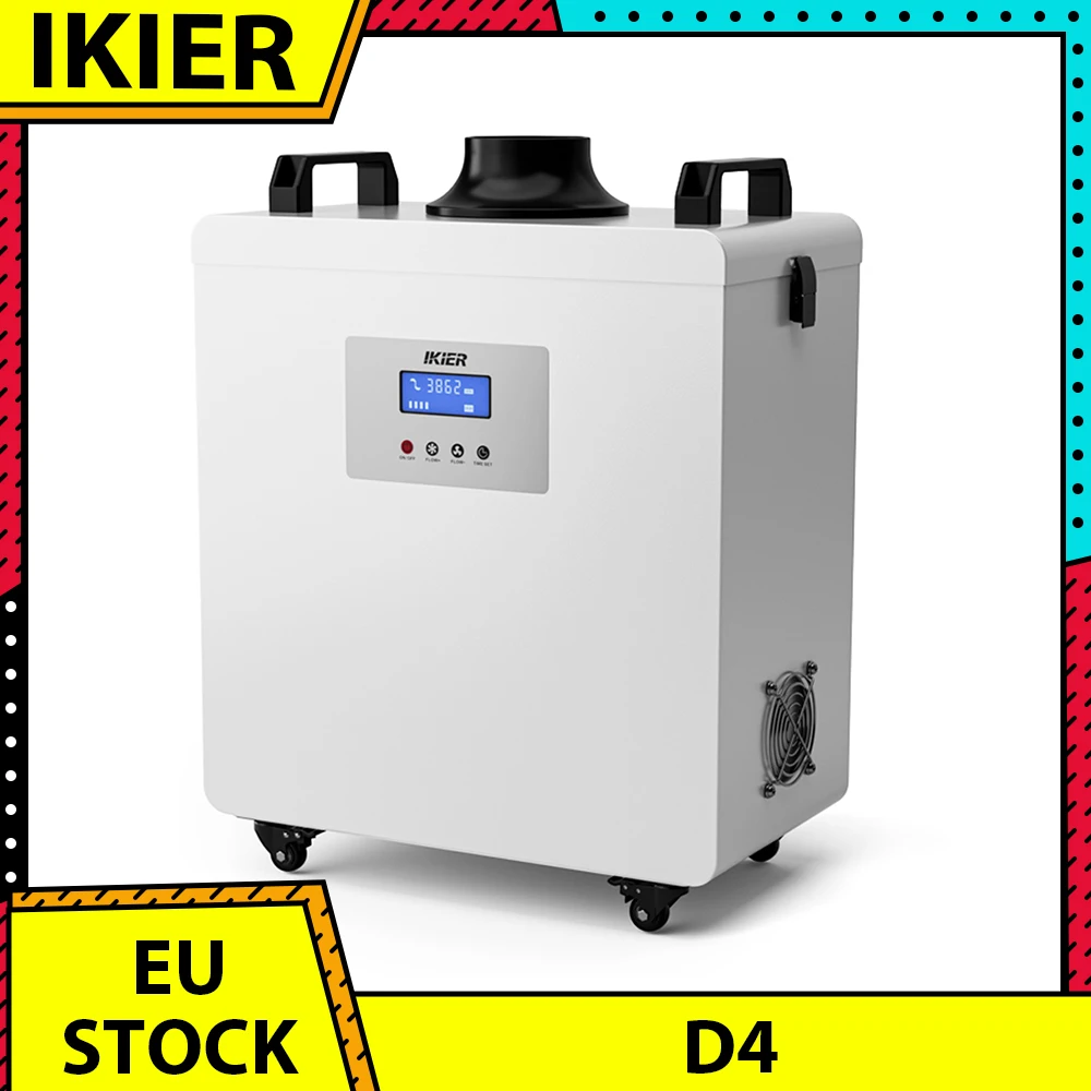 Purificador de Humo IKIER D4, Filtración de 3 Capas, Velocidad Ajustable, Bajo Nivel de Ruido