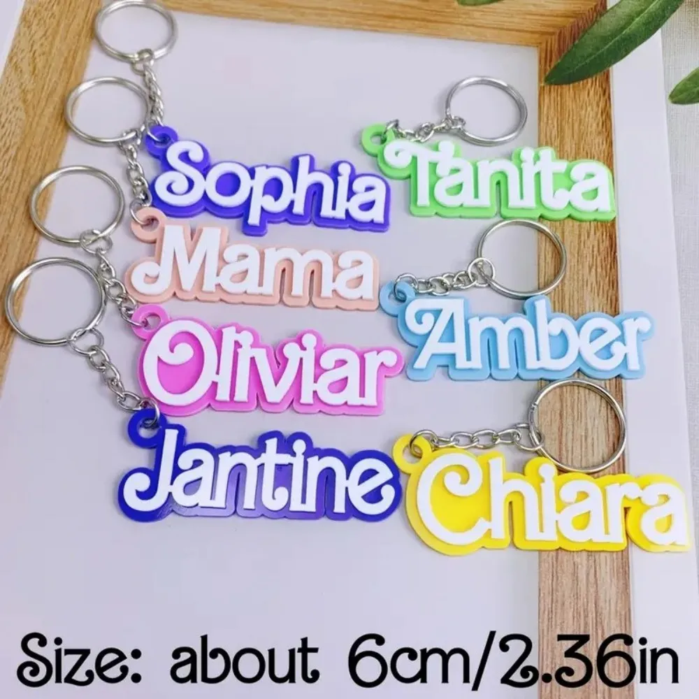 Llavero acrílico con nombre personalizado, etiqueta con nombre, llavero acrílico personalizado, perfecto para mochilas, bolso, maleta, regalos de cumpleaños