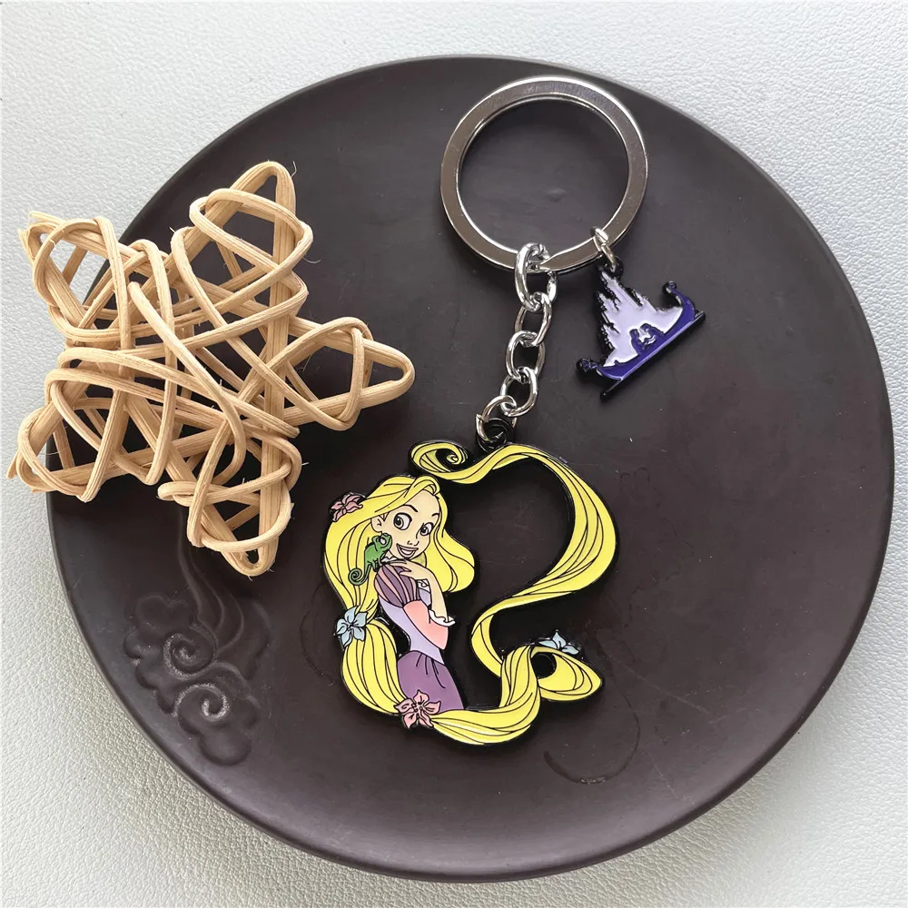 Disney Rapunzel Tangled Princess Anime Cartoon Metal Keychain Gifts for woman girl