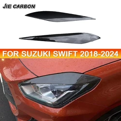 Custom Type 2PCS Carbon Fiber Headlight Header Sticker Cover Trim Fits 2018-2024 Year Suzuki Swift,ZC33S Automotive Exterior Upg