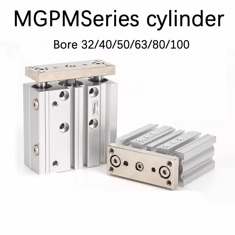 

MGPM32 MGPM40 MGPM50 MGPM63 MGPM80 MGPM100 Stroke 50/75/100/125/150/200mm SMC Type Pneumatic Compact Guide Air Cylinder