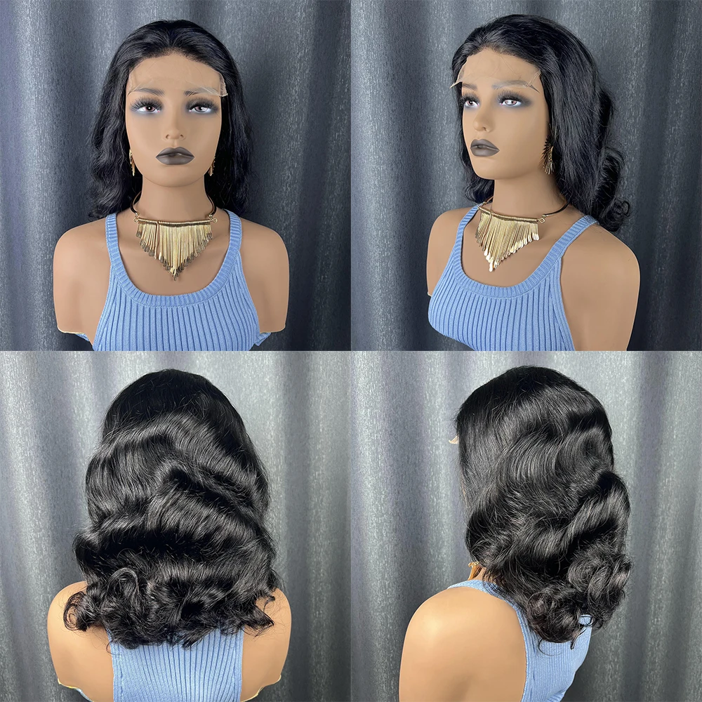 5x5 الدانتيل الجبهة الجسم موجة عابث قطع شعر مستعار قصير خصلات الشعر المستعار الإنسان مع قبل قطعها شعري غلويليس الدانتيل الشفاف للنساء السود