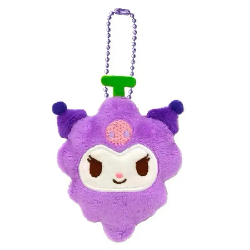 Kawaii Sanrio Kuromi Uva Frutta Simpatico Peluche Bambola Zaino Ciondolo Cartoon Giocattoli Portachiavi Ragazza Decorazione Anime Periferia Regali