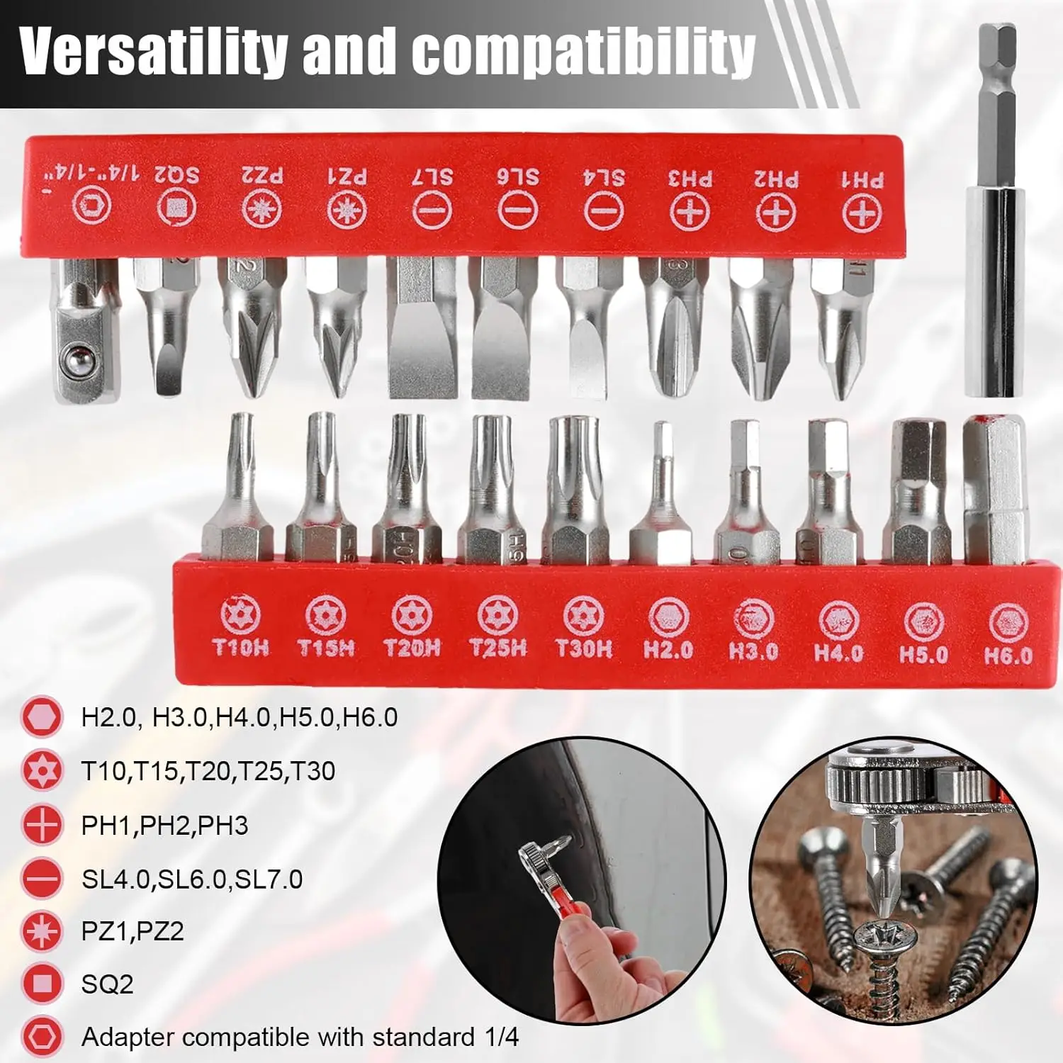 22 in 1 Right Angle Ratchet Screwdriver Set Magnetic Bits 90 Degree Reversible 1/4 inch Mini Men Repair Hand Tools for Any scene