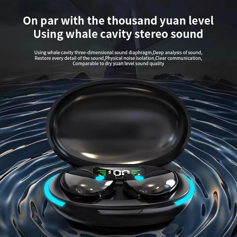 ミニワイヤレスX55インイヤースリープBluetoothイヤホンTWSインビジブルステレオヘッドホン、HD通話用マイク付きヘッドセット