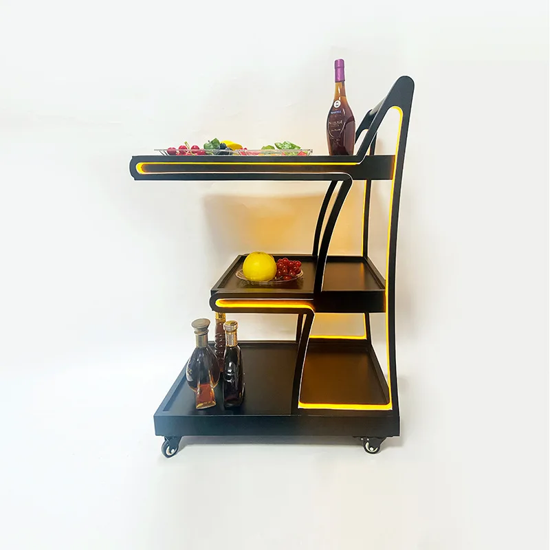 

Luminous trolley bar KTV romantic wine LED mobile dining car red wine delivery service charging model