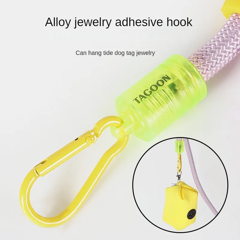 Dog Leash Can Be Worn Cross-body Cloud Foam Cotton Handle Contrast Color P Rope Puppy Goes Out for Pet Walking