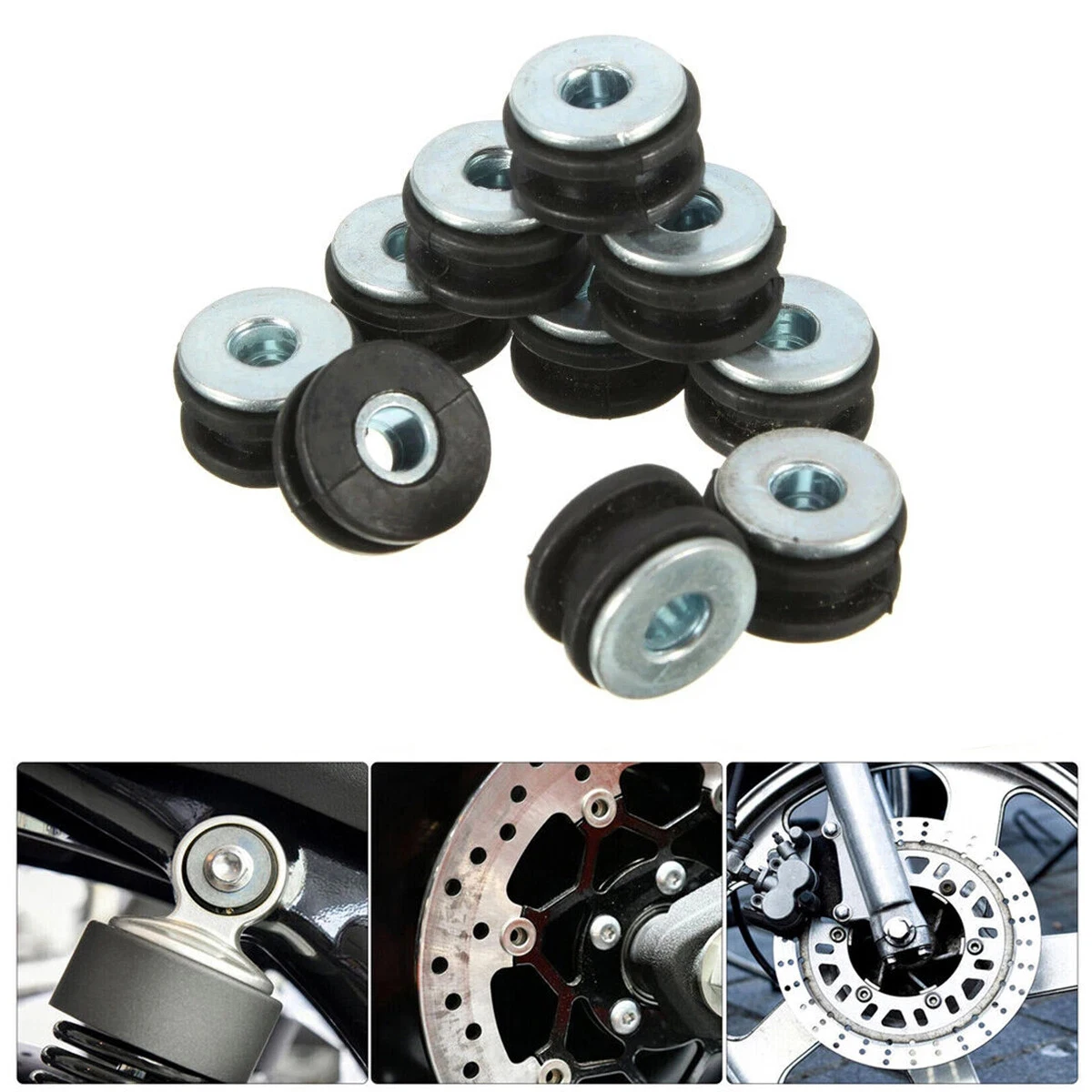 10 stücke Motorrad Gummitüllen Bolzen Sortiment Kits Verkleidung Schrauben Druckentlastung Kissen Puffer Waschmaschine Schock Buchse Kit