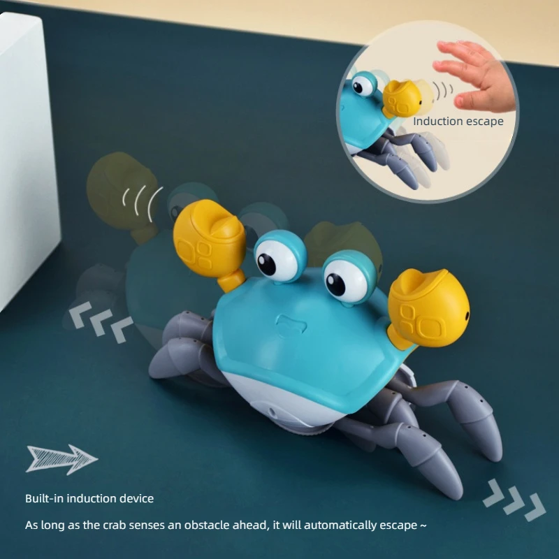 Fonction de détection automatique de crabe d\'évitement d\'obstacles pour enfants, animaux de compagnie électroniques avec musique et lumières